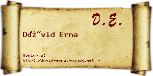 Dávid Erna névjegykártya